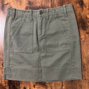 G1 Goods Utility Mini Skirt Womens 2 Olive Green Excellent Cargo Cotton Skirt